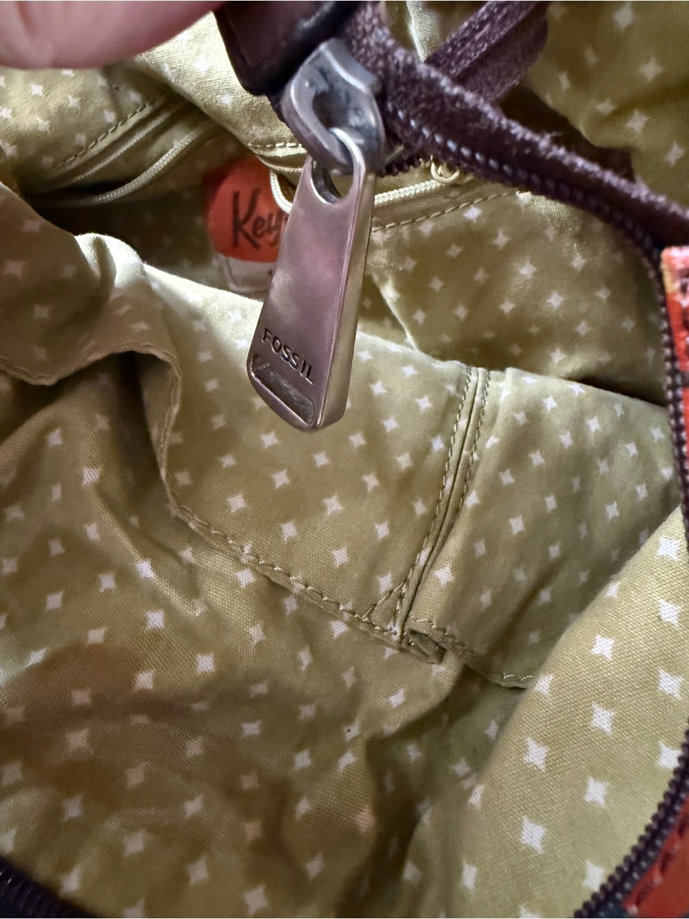 Fossil Key-Per tote bag featuring a vibrant, colorful floral pattern, guc - Picture 12 of 14